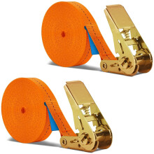 2 PCS Heavy Duty Ratchet Straps 800KG Break Strength - 12M x 25mm Adjustable Tensioning Belts Secure Car Roof Rack/Motorcycles/Surfboard Kayak/Vans/B