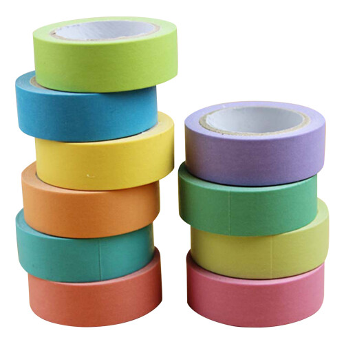 10Rollen Lichtgewicht Gekleurde Tape Voor Creatieve DIY