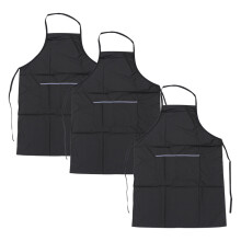 3St Verstelbare Zwarte Polyester Schorten Voor Kapsalons