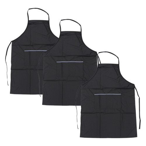 3St Verstelbare Zwarte Polyester Schorten Voor Kapsalons
