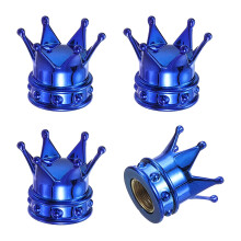 PATIKIL Crown Tire Valve Stem Caps, 4 Pcs Tire Valve Caps Vehicle Car Tire Air Caps Covers with O Rubber Ring Universal for Bicycle SUV Automotive, B