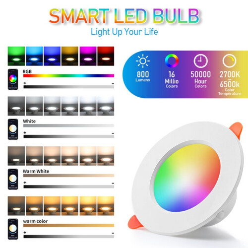 Tuya LED Recessed Downlights, 70W Equivalent, Color Changing, 2700K Warm White , Remote Control(4 Pack)