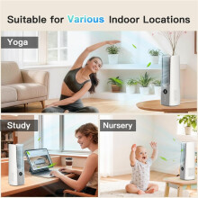 Bladeless Desk Fan, Quiet Plug-in Table Fan with Multiple Speed Settings, Oscillation, Timer, LED Display for Bedroom, Office & Home, White