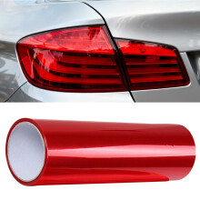 Car Headlight Tint Film Red, 30x120cm Waterproof Vinyl Wrap for Fog Lights, Tail Lights & Headlamps, Durable Polyester Self-Adhesive Protector Overla