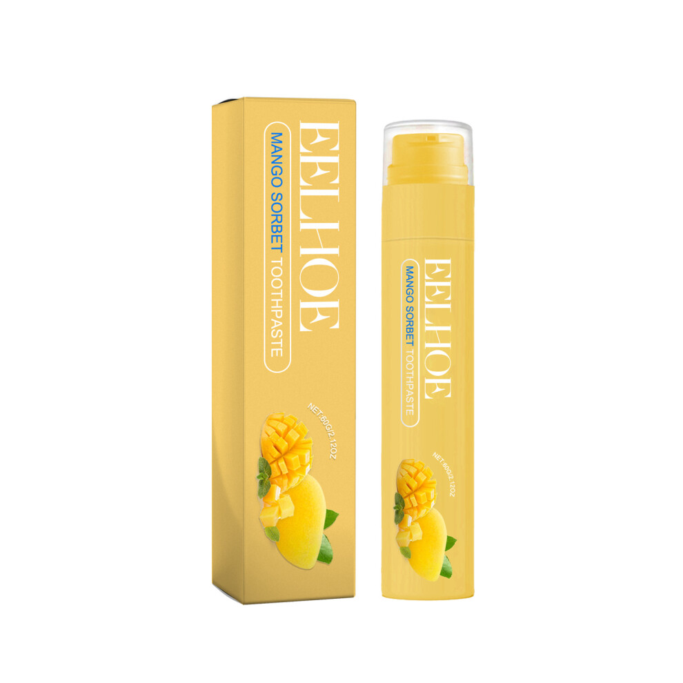 (Mango flavor) EELHOE Fruity Toothpaste Series Cleans Teeth Stains, Freshens Breath, Cares Oral Toothpaste