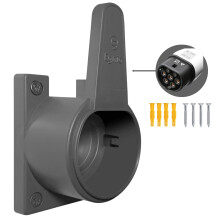Egnio Type 2 EV Cable Organiser, Wall Mount Holder for Electric Car with IEC 51296-2 Plugs, Weather Proof Holder for Most EU EVs Charging Cable Tidy,