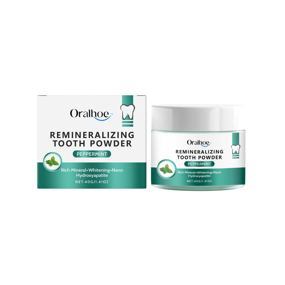 (40g) ORALHOE Mint Fresh Breath Tooth Powder Cleans teeth, cleans tartar, daily cares for a clean and fresh mouth