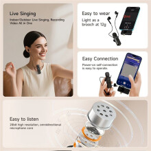 5.1 Lavalier Audio Receiver+3.5MM AUX Earphones Set with Mic Noice Reduction Game/Music/Call Stereo Adapter