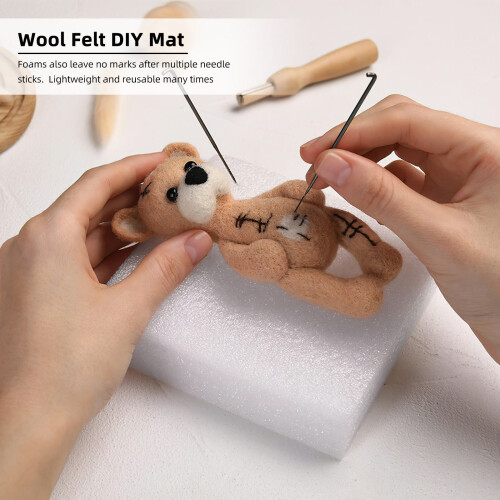 6St Herbruikbare Wolvilt Foam Werkblad DIY Wit 2