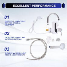 Rotatable Bathroom Kitchen Heating Faucet Digital Display Household Instant Hot Water Faucet Side Water Inlet EU Plug