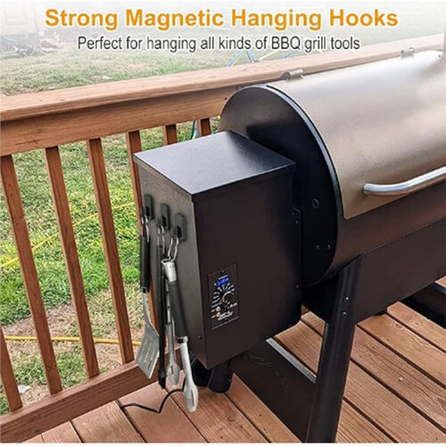 Magnetic Grill Hooks - Rust Proof & Heavy Duty for Outdoor Grilling, Kitchen, Refrigerator 4 Pack 2