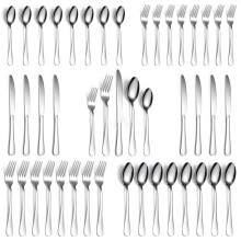 40 Pcs Set,Food-Grade Stainless Steel Flatware Sets Include Dinner Knives Spoons and Forks Set Dishwasher Safe for Home