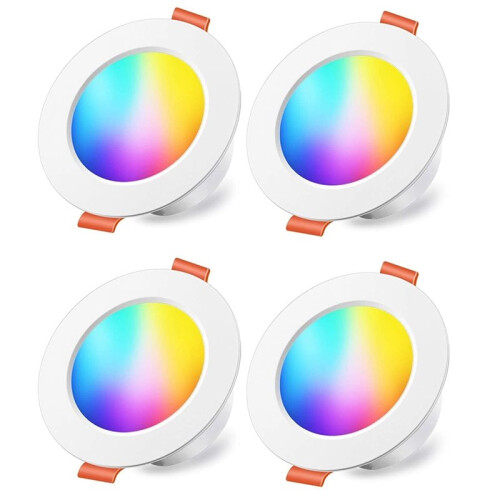 Tuya LED Recessed Downlights, 70W Equivalent, Color Changing, 2700K Warm White , Remote Control(4 Pack) 1