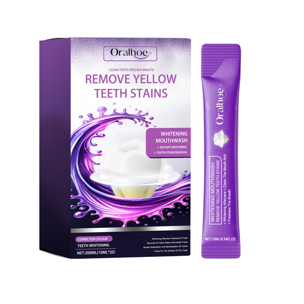 (10ml*20pcs) ORALHOE Purple Oral Mouthwash Teeth Cleaning Teeth Stains Fresh Oral Care