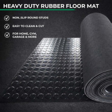 GCM- Rubber Matting Roll | Thick Heavy Duty Flooring Mat, Indoor & Outdoor, Non-Slip, Waterproof & Easy to Cut | Ideal for Garage, Vans, Gym, Shed Fl
