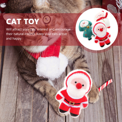 3St Leuk Kerst Kat Interactive Speeltjes Stress Relief Kitten