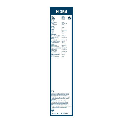 Bosch Bosch Rear Wiper H 354 - Excellent Cleaning Performance - Replacement Blade for Back Windscreen - 1 Blade, 350mm 2