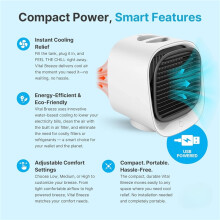 Portable Mini Air Cooler Fan, Evaporative Cooling Fan with Washable Filter, LED Night Light for Bedroom, Office, Home & Dorm, Pink