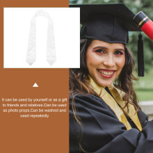 1Witte Graduation Stole Slijtvast Bachelordracht Sjaal Unisex