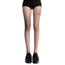 Klassieke ruiten gebreide mesh panty's pure visnet-Lichte koffie