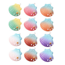 30St Kleurrijke Resin Schelp Bedels Voor Armbanden En Kettingen