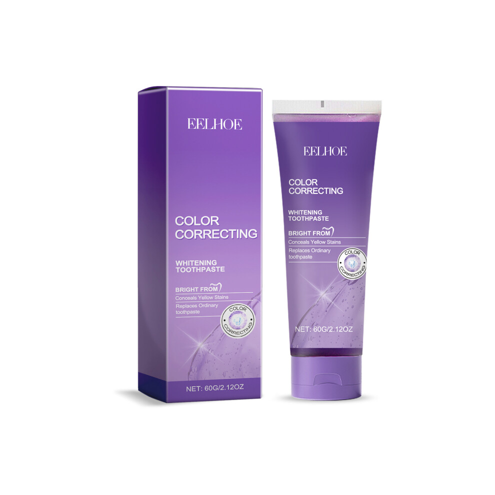 (60g) EELHOE Purple Toothpaste Freshens Breath, Gentle Care, Teeth Cleaning Oral Care