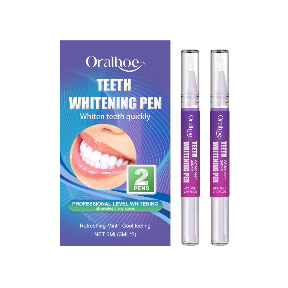 (6ml(3ml*2)) ORALHOE Teeth Care Gel Pen Gentle Cleansing, Natural Brightening and Fresh Care Pen for Teeth