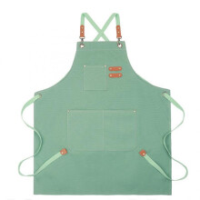 Fashion Canvas Aprons Home Kitchen Gardening Work Clothes Green