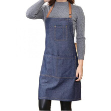 Adjustable Denim Kitchen Apron with Pocket and 3 Pockets for Men and Women with Pocket for Cooking(Blue)
