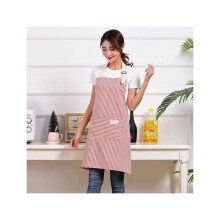 (Red) (Red) Linen Striped Cotton Apron Household Tasks Breathable Kitchens Dining Apron