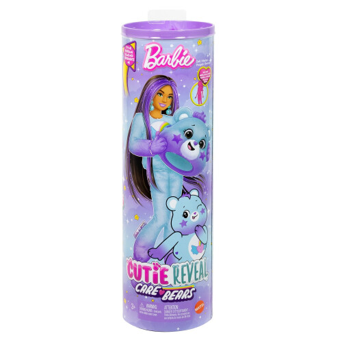 Bambola Barbie con costume da orso viola e sorprese