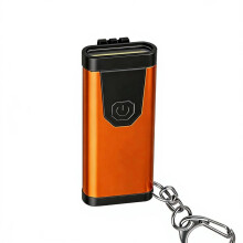 Aluminum USB Flashlight With 4 Lighting Modes Alarm-Ora nge