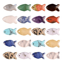 20Pcs Crystals Fish Pendant Assorted Color Necklace Craft