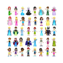 (Style F 8pcs) (Style A 40pcs) 41Pcs Friends Girls Mini Figures Building Blocks Toys Gift