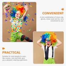 1Set Clown Accessoires Met Pruik En Handschoenen