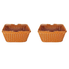 2X Durable Artificial Rattan Handmade Portable Picnic Basket Rattan Woven Supermarket Shopping Basket Rattan Basket