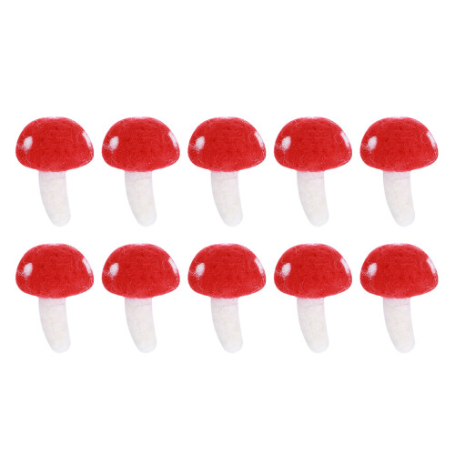 10St Rood Wolvilt Mini Paddestoel Decor DIY Accessoire