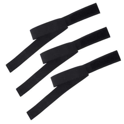 3St Zwarte Pruik Haarband, Elastisch En Comfortabel, Polyester