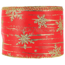 1Rol Rood Kerstlint Polyester Voor Cadeau & Boeketdecoratie