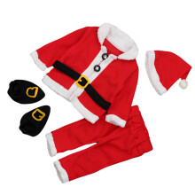 1Set Baby Winterkostuum Kerstman Met En Feestelijke Hoed
