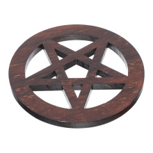 1Houten Pentagram Altar Ornament Koffiehout Voor Religieuze Rituelen