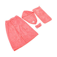 1Set Rood Dames Badstof Handdoek Set Spa Hoofdband Douchemuts