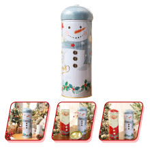 1St Kerst Snoepblik Tinplate Met Schattig Sneeuwpopmotief
