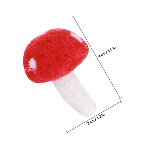 10St Rood Wolvilt Mini Paddestoel Decor DIY Accessoire 1