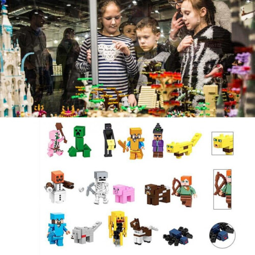 16Pcs Minecraft Blocks Figures Fit Building Characters Mini My Series 2