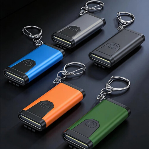 USB LED Multifunctional Strong Light Handheld Keychain-Black 1