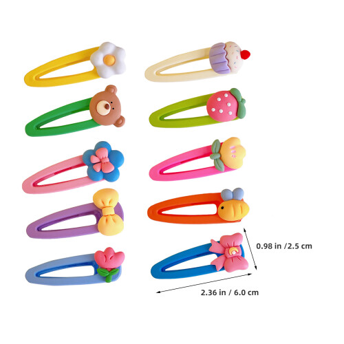 10St Haaraccessoires Kawaii Fruit Clips Assorti Kleur 1
