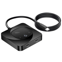 USB-C KVM Switch for 2 PCs, 8K@60Hz HDR, 10Gbps Data Transfer, 100W Power Delivery, with 2 Cables
