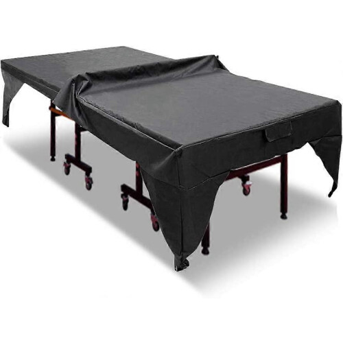 Waterproof Outdoor Ping Pong Table Cover, Dustproof and Lightweight, Drip Protected, Black Polyester