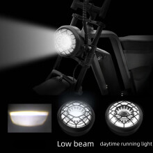 Przednia lampa LED do roweru elektrycznego 48 V i 36 V, czarna, retro, do części zamiennych, z tylnym światłem